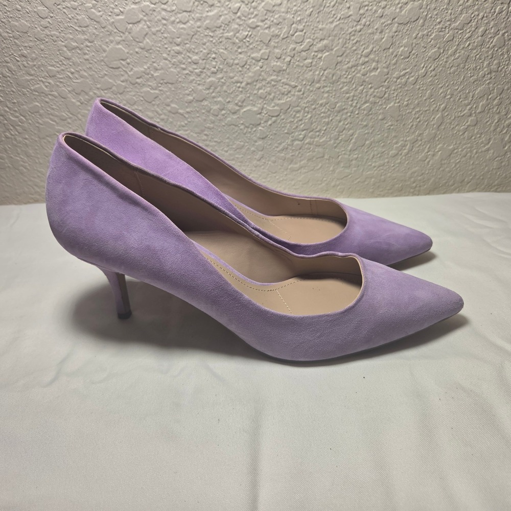 Charles by Charles David Lavender Suede Pointed Toe Kitten Heel Pumps Size 9M - Picture 5 of 8